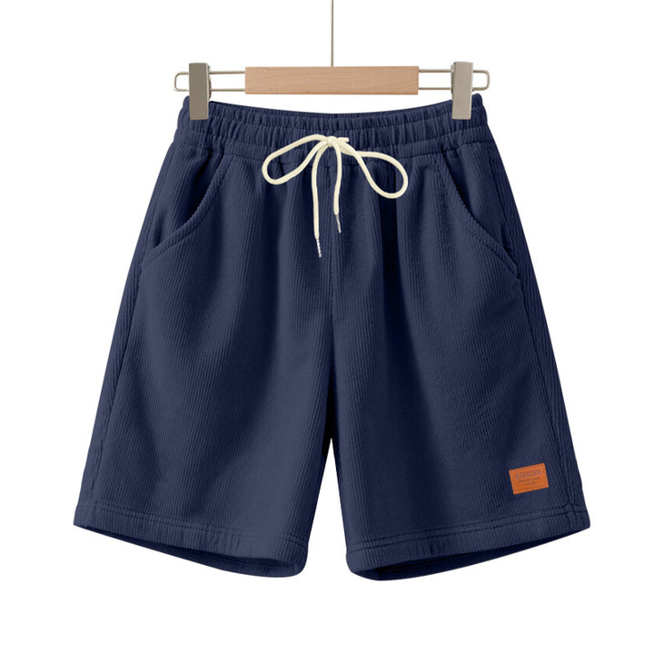 Men's casual Bermuda shorts made of finely structured cotton blend with elastic waistband and drawstring Mune Fashion