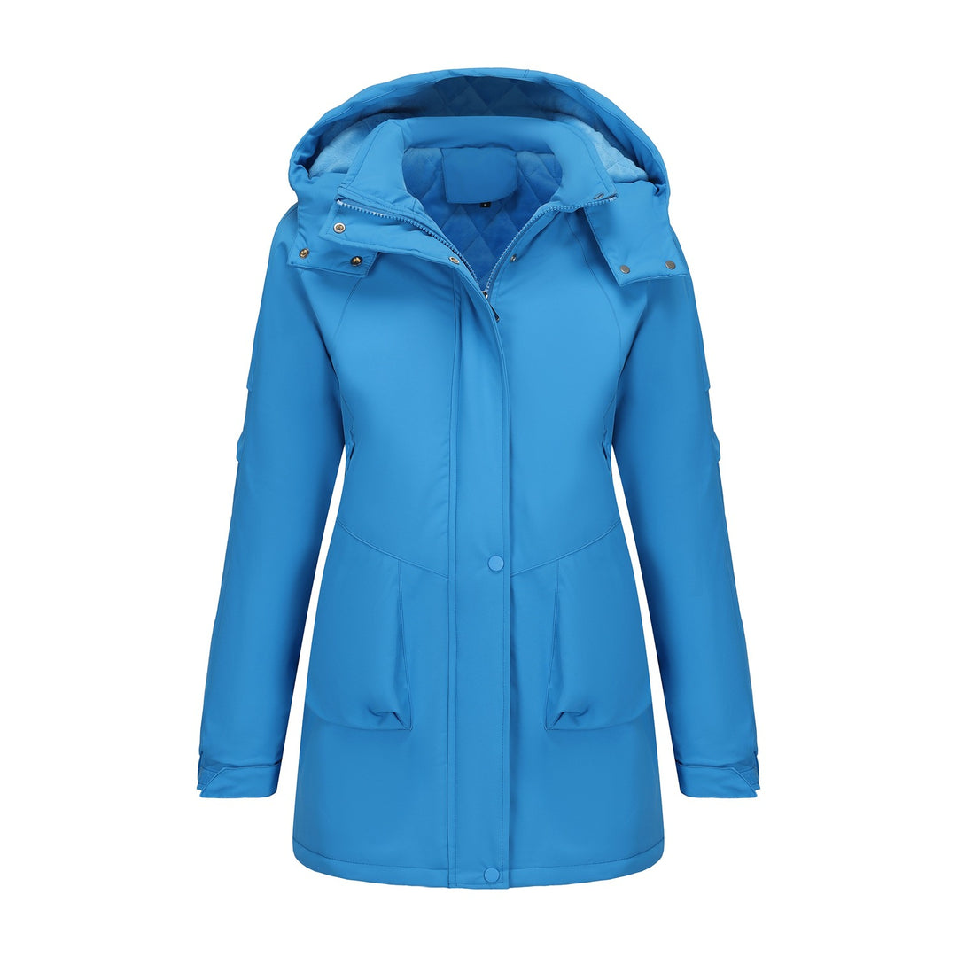 Women's tailored parka with hood, concealed zipper and practical zippered pockets Mune Fashion