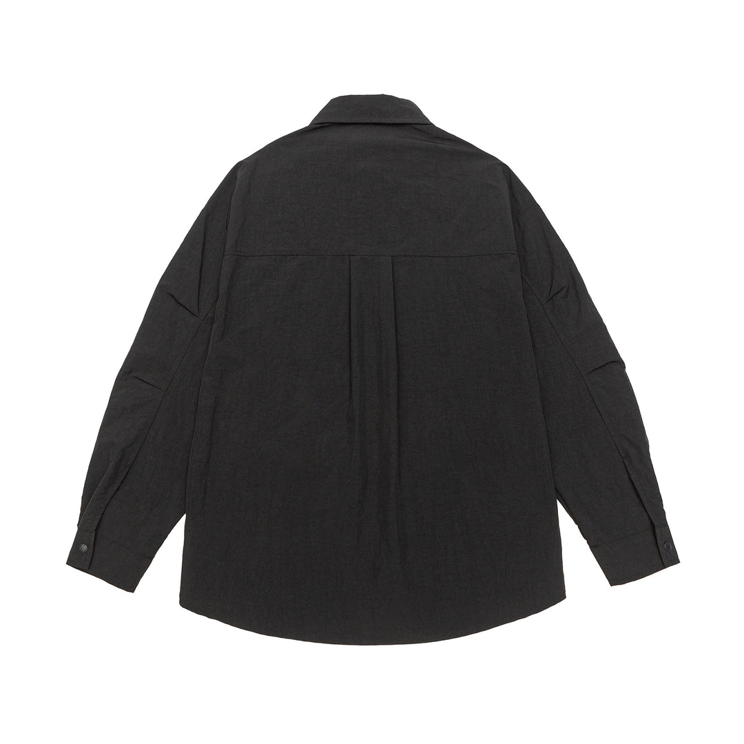 Unisex Light Overshirt in Coach Style with Shirt Collar and Chest Print Mune Fashion