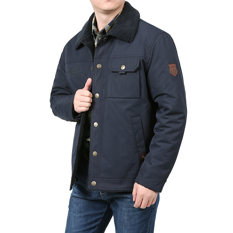 Men's Warm Fleece Jacket with High Collar Mune Fashion