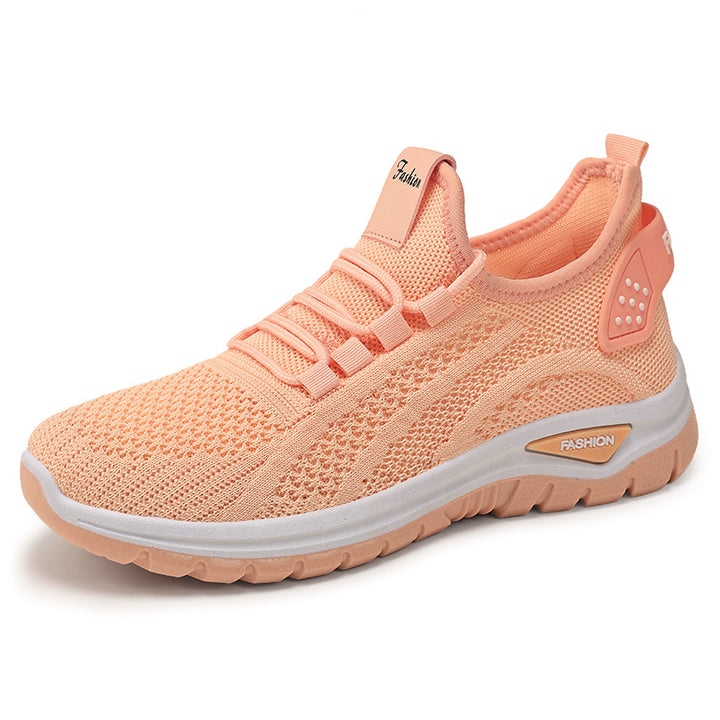 Women's sock-like knit-fit sneakers with elastic lacing, perforated heel reinforcement, and cushioned platform sole Mune Fashion
