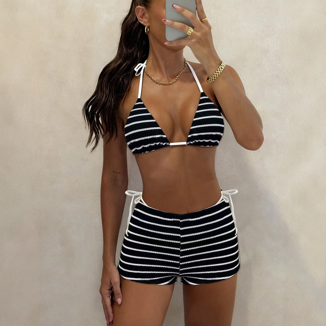 Women's Triangle Bikini with Sporty Short Design Mune Fashion