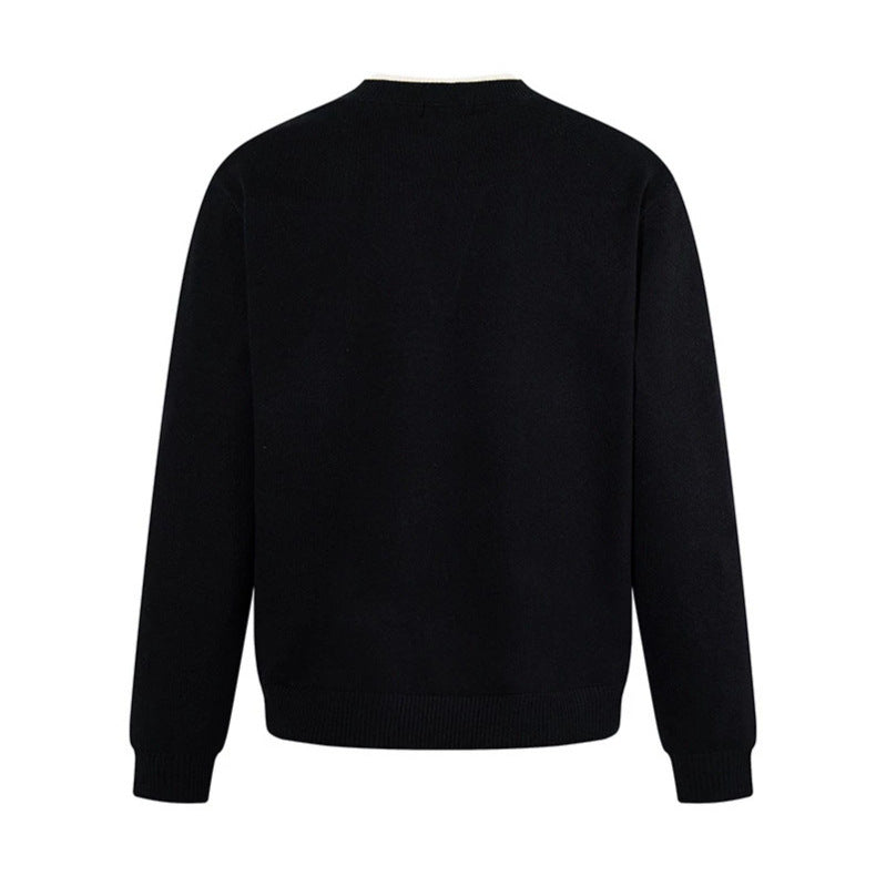 Men's fine-knit pullover with V-slit collar and ribbed finish Mune Fashion