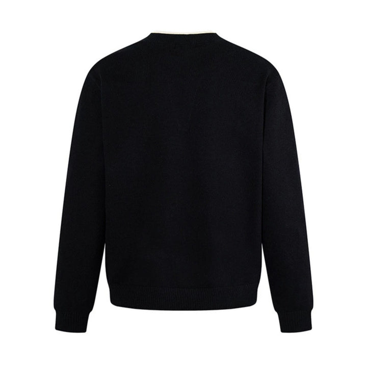 Men's fine-knit pullover with V-slit collar and ribbed finish Mune Fashion
