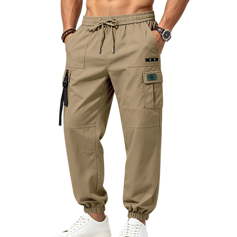 Men's cargo jogging pants with drawstring, elastic cuffs, and multi-pocket design Mune Fashion
