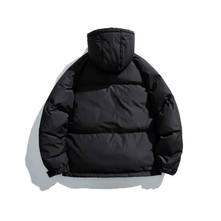 Unisex Short Cut Boxy Puffer with Hood, Contrast Stripes and Large Flap Pockets Mune Fashion