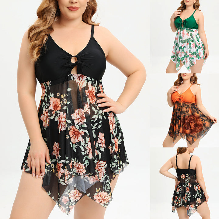 Women's Bathing Dress with Floral Skirt Mune Fashion