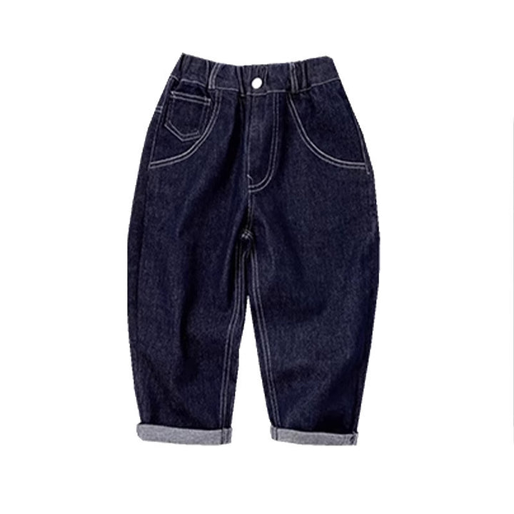 Unisex Comfortable Denim Pants with Elastic Waistband Mune Fashion