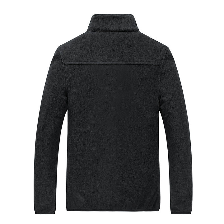 Men's fleece jacket with stand-up collar, full-length zipper and hidden pockets Mune Fashion