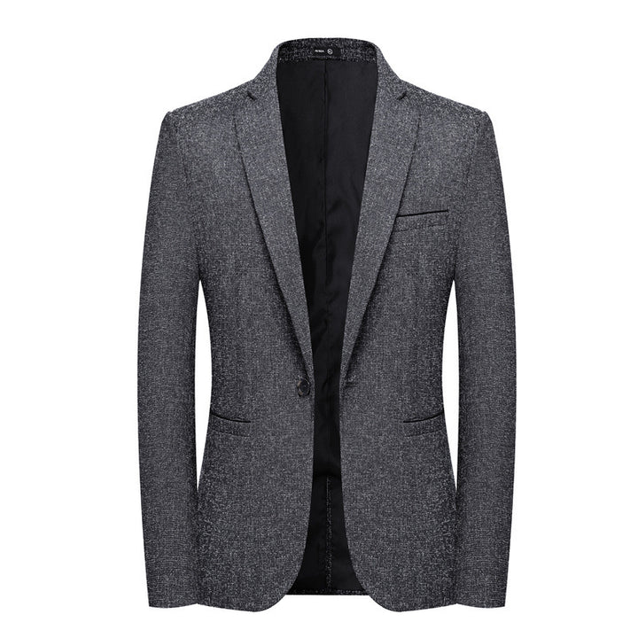 Men's Slim-Fit Structured Blazer in Linen-Tweed Look with Single-Button Silhouette Mune Fashion