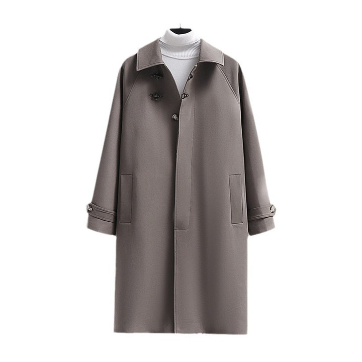 Women's Longline Coat with Toggle Closure and Raglan Sleeves Mune Fashion