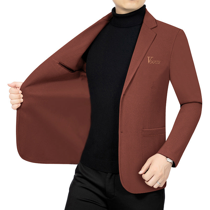 Men's Modern Single-Breasted City Blazer with Patch Pockets and Light Half Lining Mune Fashion