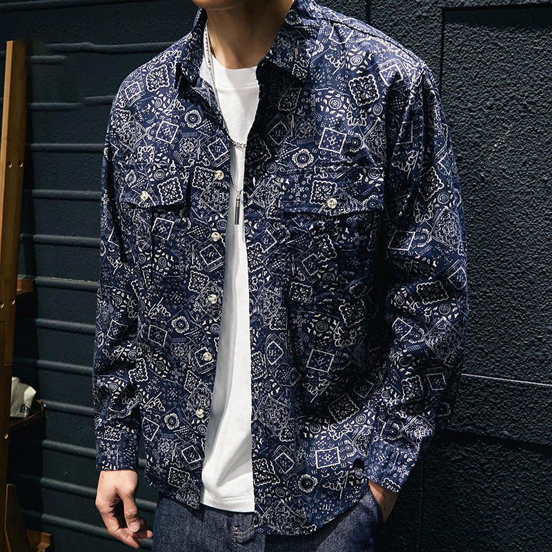 Men's Checked Shirt Jacket with Two Chest Pockets Mune Fashion