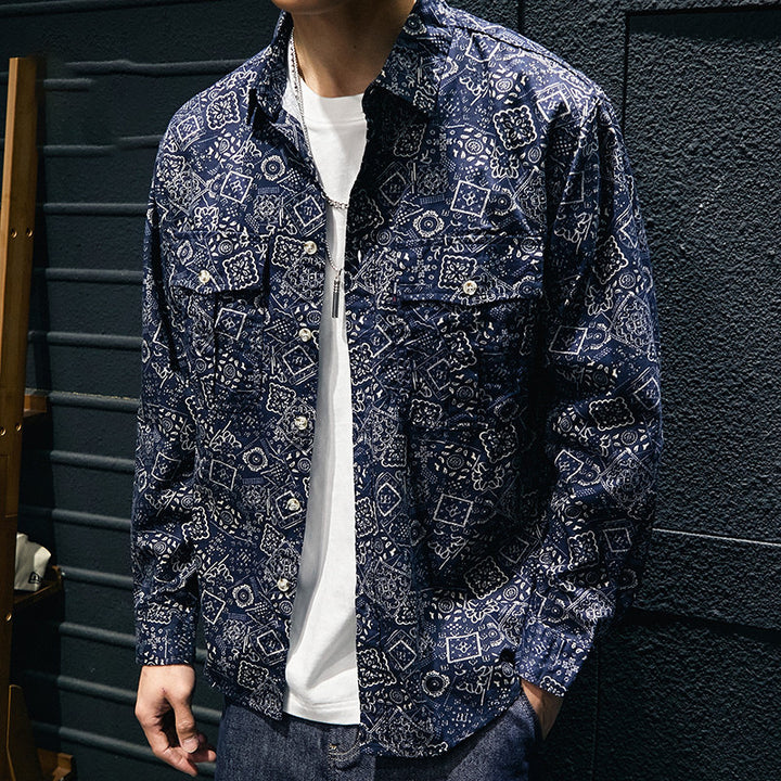 Men's Checked Shirt Jacket with Two Chest Pockets Mune Fashion
