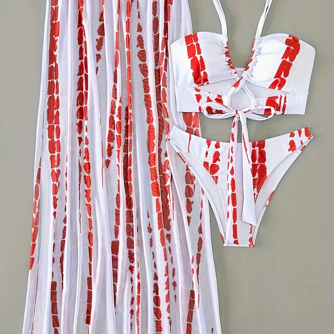 Women's bikini set with elegant wrap skirt and trendy triangle top Mune Fashion