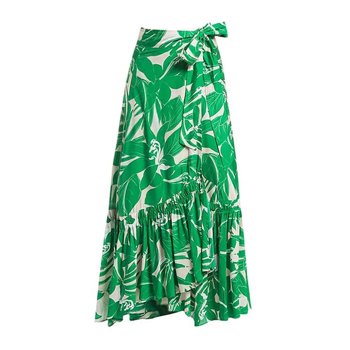 Women's swimsuit set with floral wrap skirt and stylish cut Mune Fashion