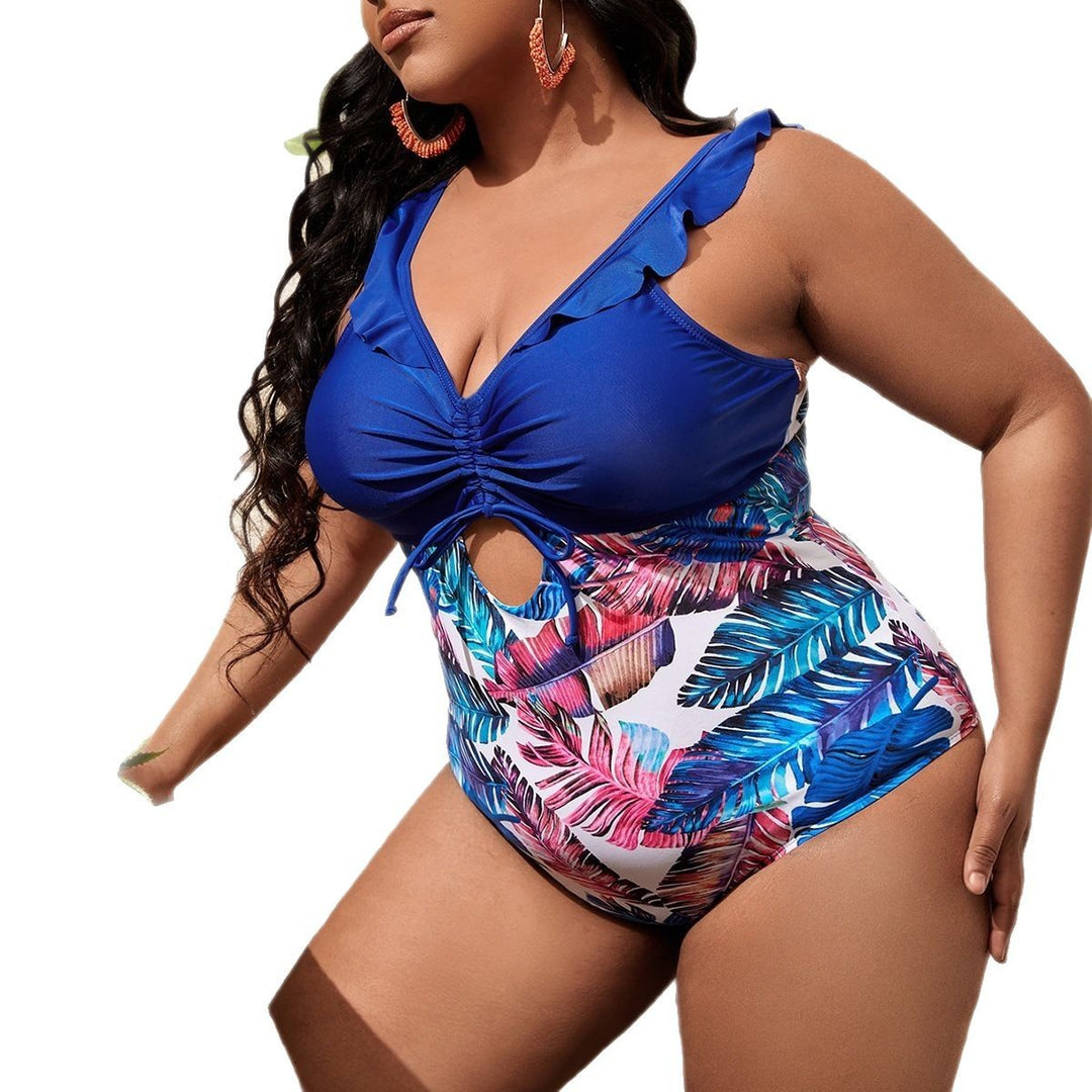 Ladies Elegant One-Piece Swimsuit with Playful Floral Design Mune Fashion