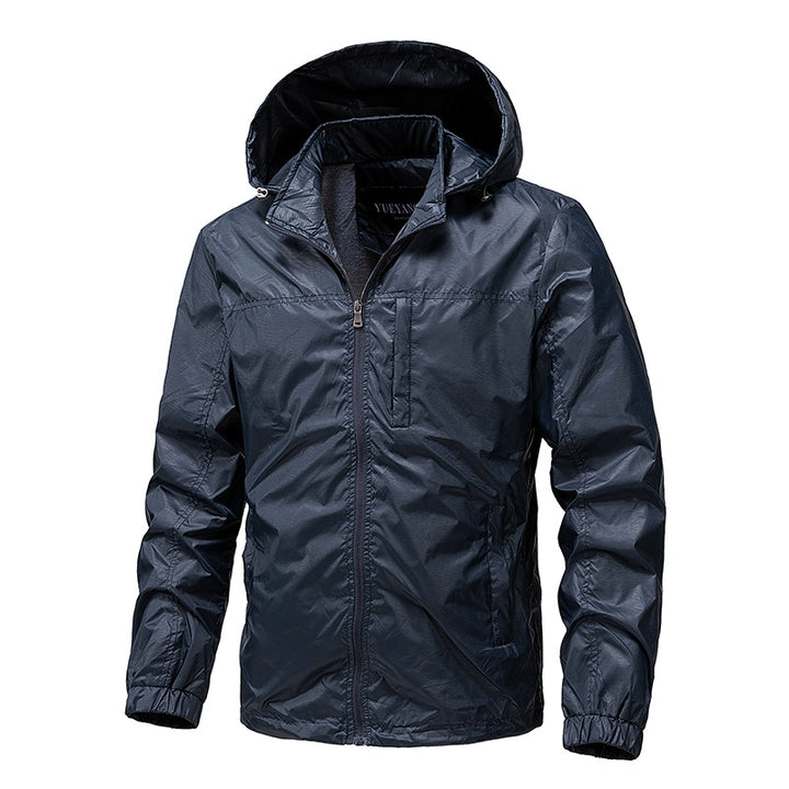 Men's Lightweight Water-Repellent Hooded Windbreaker with Thermo Lining & Chest Pocket Mune Fashion