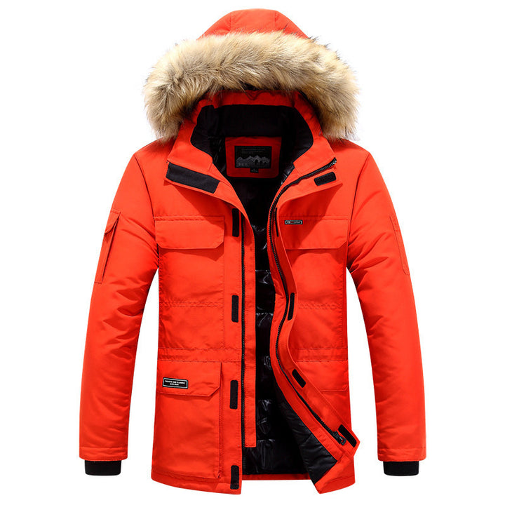 Men's Arctic Expedition Parka with padded thermal insulation and removable faux fur hood Mune Fashion
