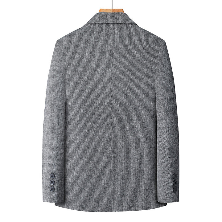 Men Half-lined Structured Blazer with fine Pinstripe Look and Two-button Silhouette Mune Fashion