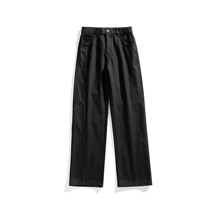 Herren Gerade geschnittene Utility-Hose mit elastischem Bund und markanten Ziernähten Mune Fashion