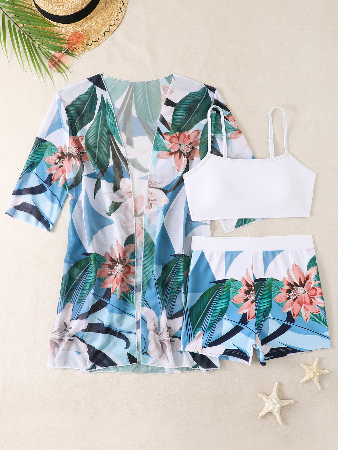 Women's Beach Outfit with Floral Pattern Mune Fashion