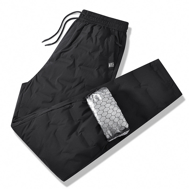 Men's Padded Thermal Pants with Quilting, Elastic Waistband and Zipper Pockets Mune Fashion