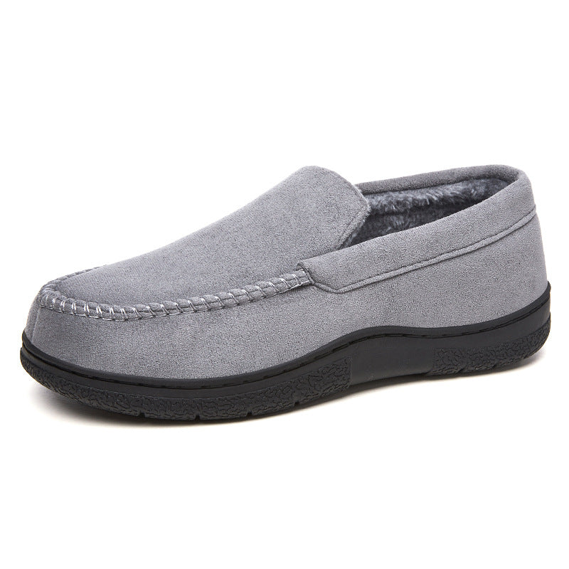 Men's non-insulated moccasin house slipper with teddy lining, soft microfiber surface, and non-slip profiled rubber sole Mune Fashion