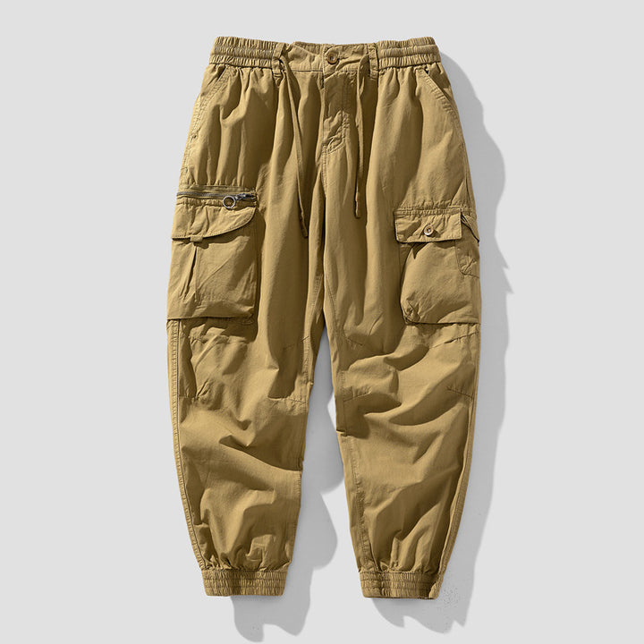 Herren Cargo-Jogger mit Reißverschluss-Utilitytasche, Schlüsselring und elastischem Tunnelzugbund Mune Fashion