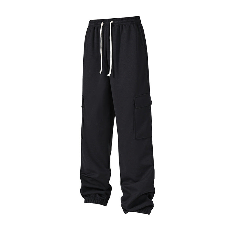 Men's loose cargo jogger pants with elastic waistband, drawstring and patch flap pockets Mune Fashion