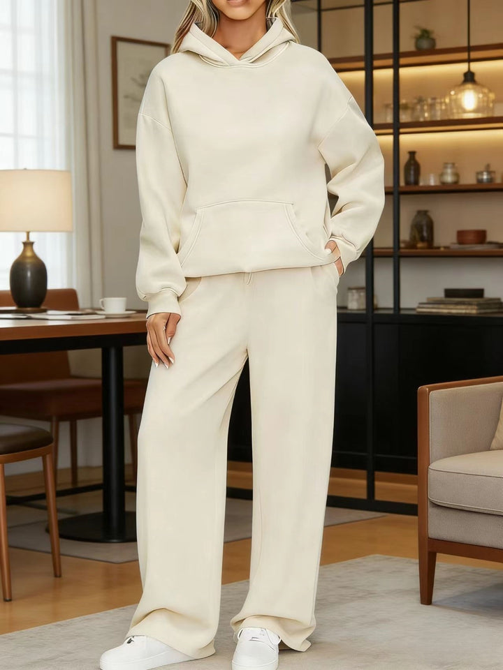Women's cozy oversized hoodie and wide jogger pants set Mune Fashion