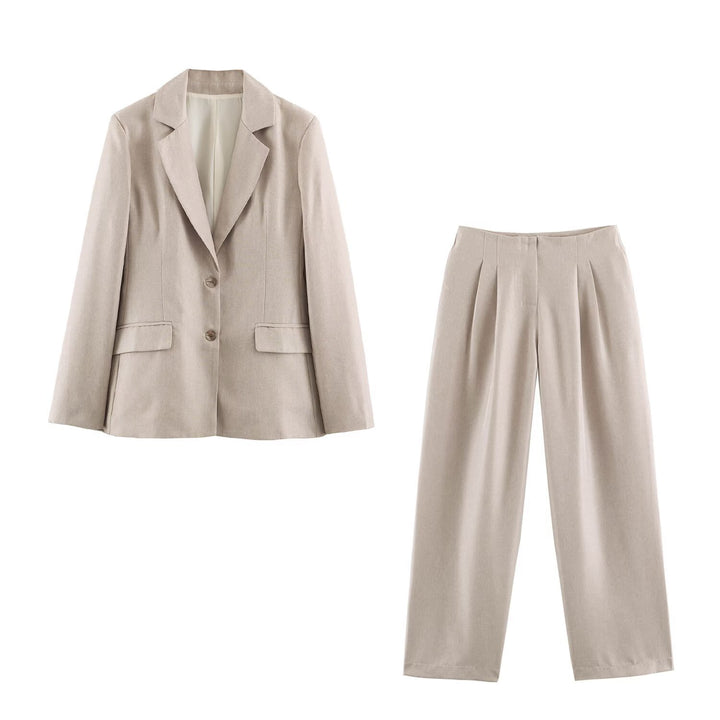 Women High-Waisted Pleated Trousers with Wide Leg Mune Fashion