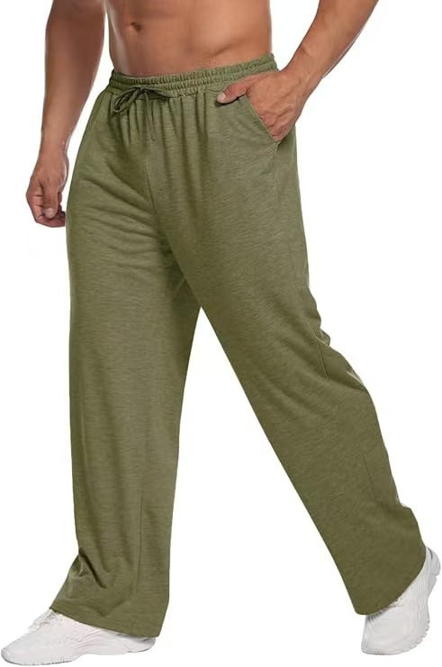 Men's loose-fitting lounge pants made of soft jersey with drawstring, elastic waistband, and straight leg Mune Fashion