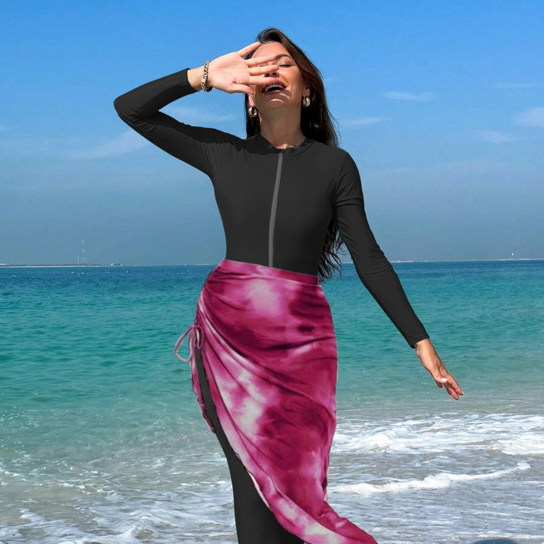 Women Long Sleeve Sports Swimsuit Mune Fashion