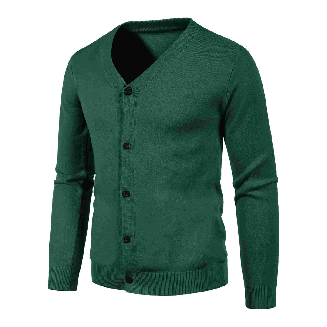 Men's fine knit cardigan with V-neck, slim fit and button placket Mune Fashion