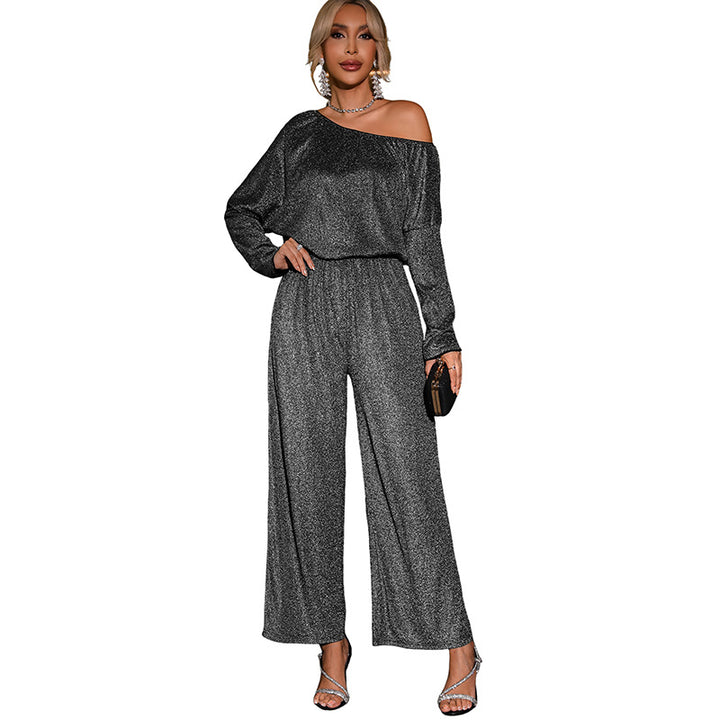 Women's Elegant Jumpsuit with Off-Shoulder Design and Wide Legs Mune Fashion
