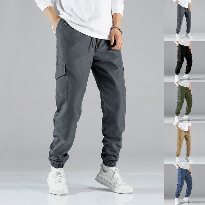 Men's Cargo Jogging Pants with elastic tunnel drawstring waistband and patch flap pockets Mune Fashion