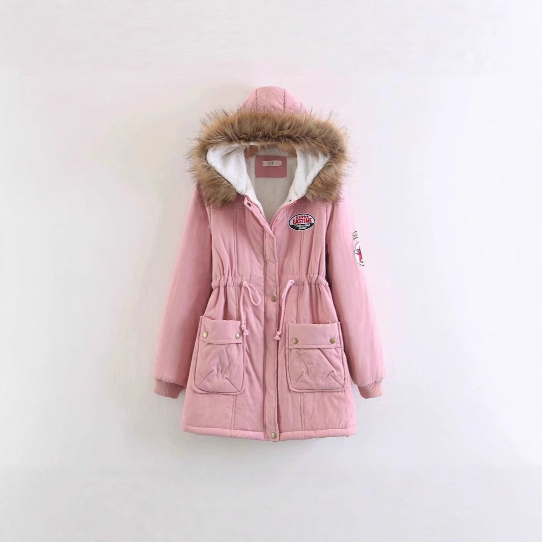 Women's Long Utility Parka with Teddy Lining, Hood with Faux Fur and Drawstring Mune Fashion