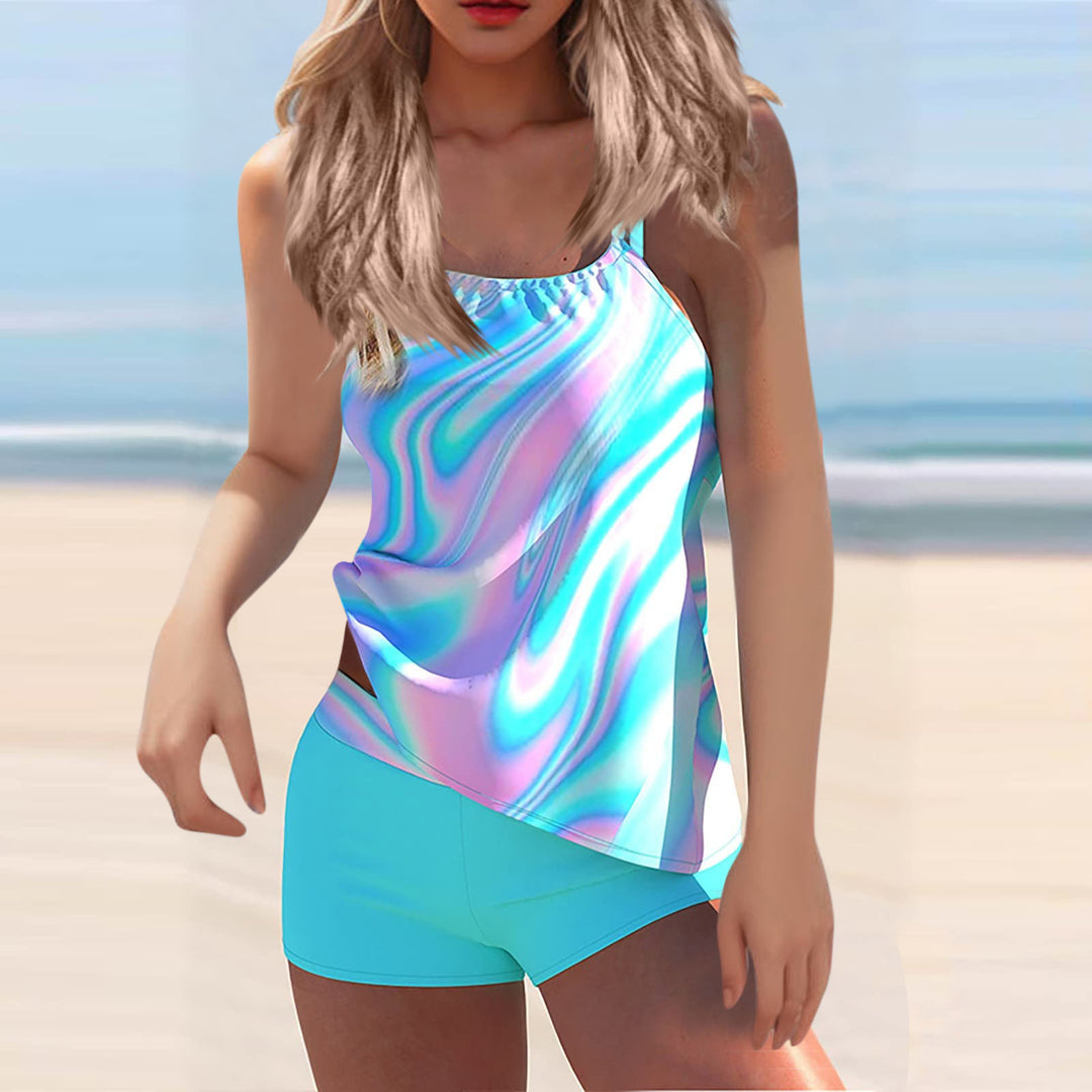 Women's Sporty Tankini Set with Stylish Top and Comfortable Shorts Mune Fashion