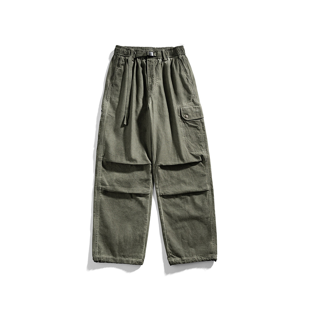 Men's Relaxed Cargo Pants with Elastic Waistband, Layered Panels and Utility Pockets Mune Fashion