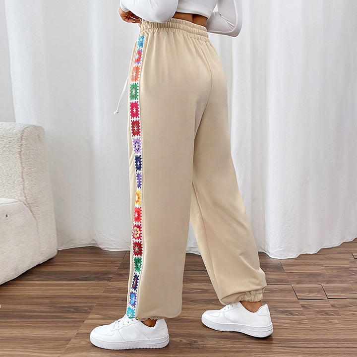 Women's Jogging Pants with Colorful Side Pattern Mune Fashion