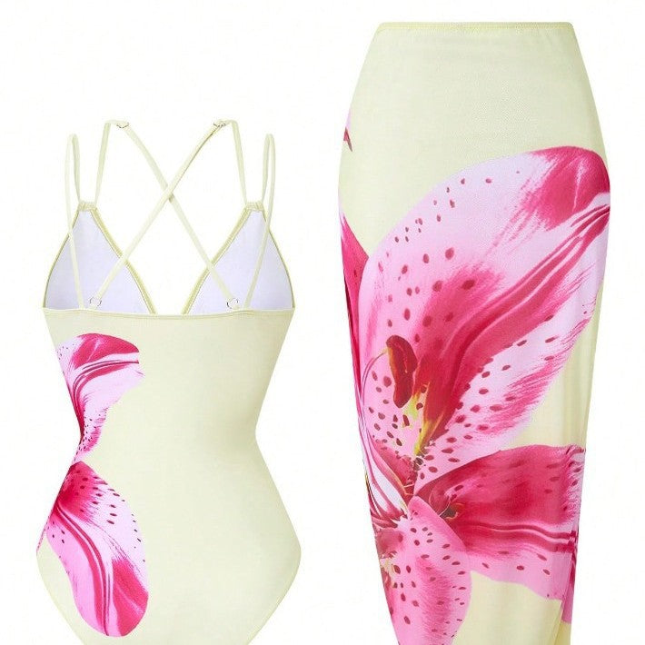 Women's swimsuit with elegant floral print Mune Fashion