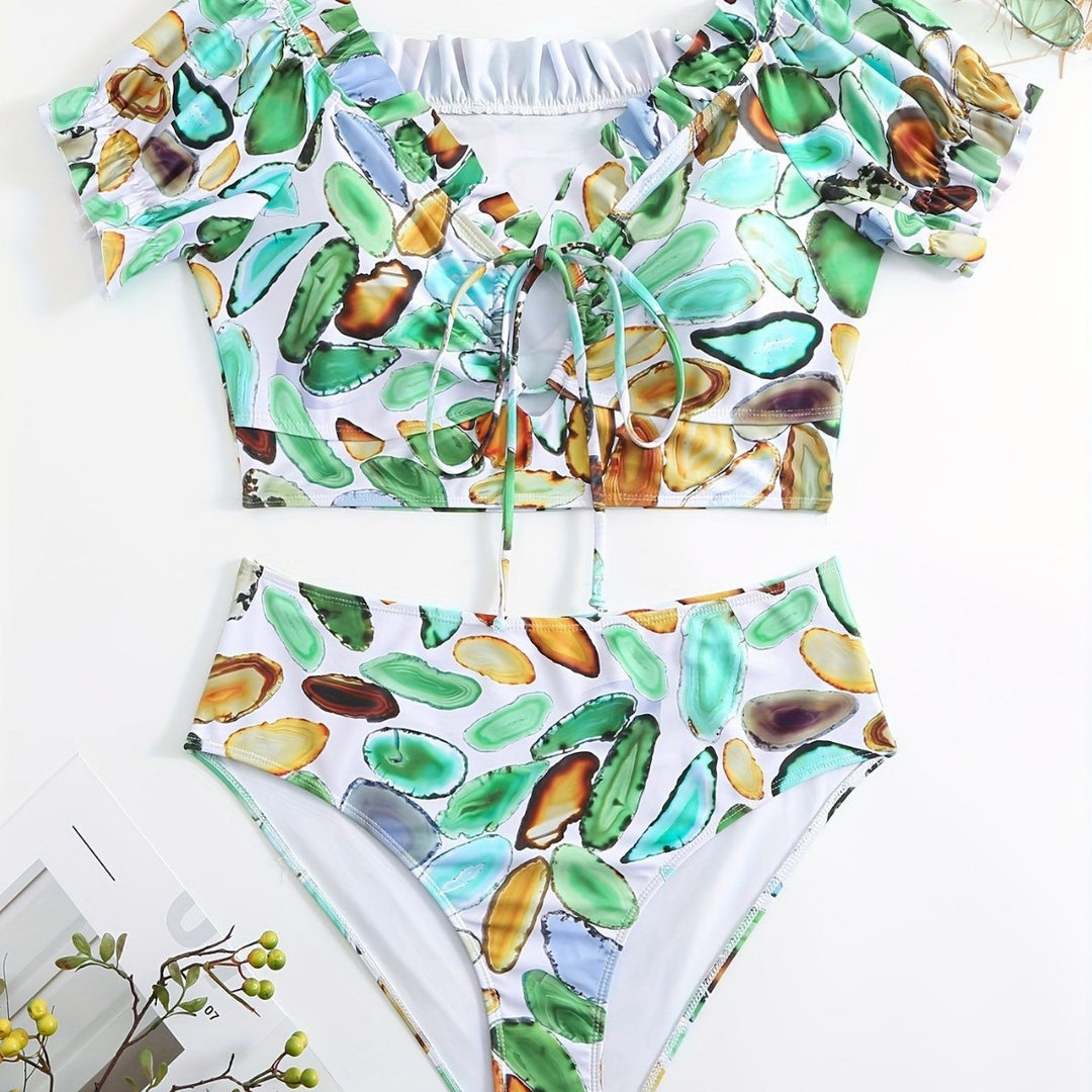 Women's bikini set with sophisticated top and high leg cut Mune Fashion