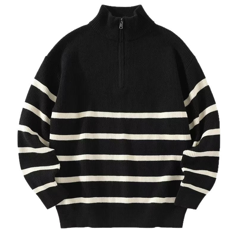 Men's Stylish Knit Sweater with Stand-up Collar Mune Fashion
