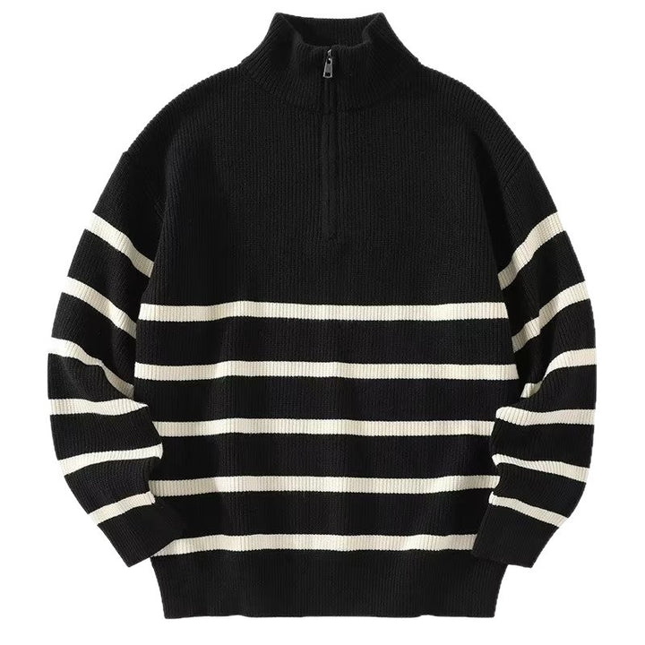 Men's Stylish Knit Sweater with Stand-up Collar Mune Fashion