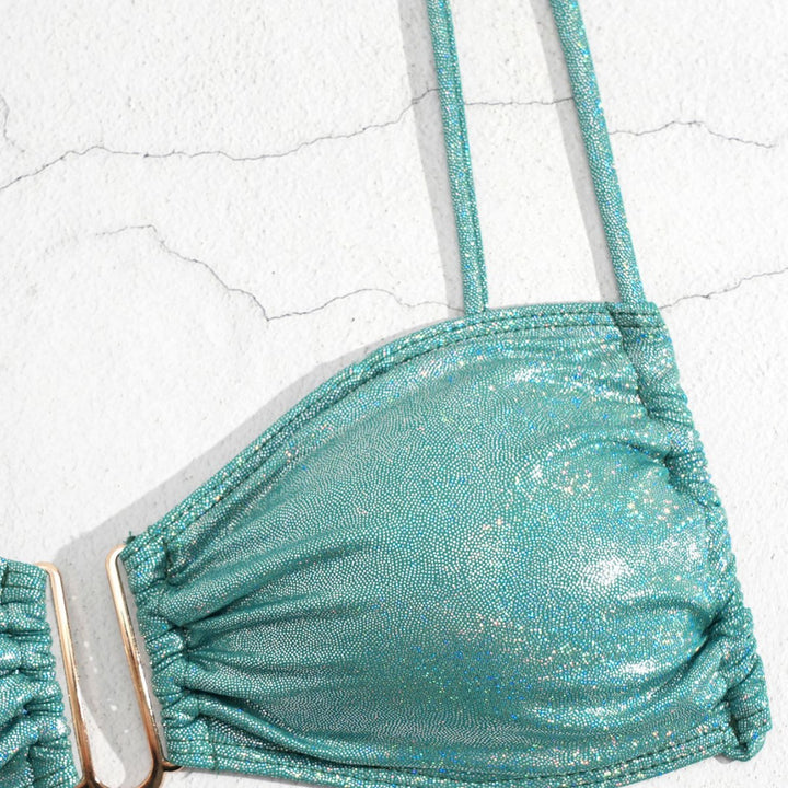 Women's Shiny Bikini with Fine Straps Mune Fashion