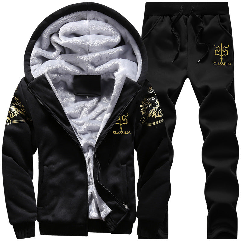 Men's Fleece-Lined Leisure Set with Hoodie and Thermal Joggers Mune Fashion