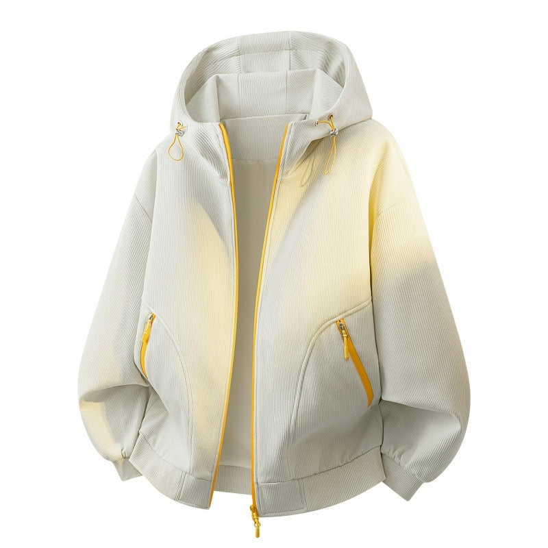 Women's Oversize Hoodie Jacket with Gradient, Two-Way Zipper & Zip Pockets Mune Fashion