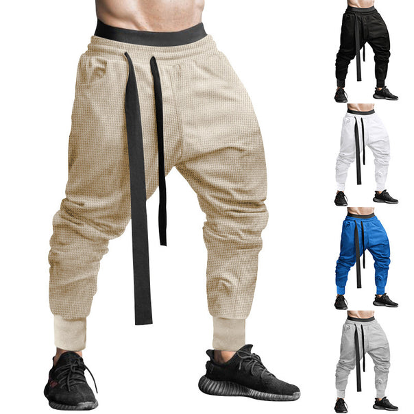 Men's waffle texture joggers with a low rise elastic comfort waistband and tapered leg opening Mune Fashion