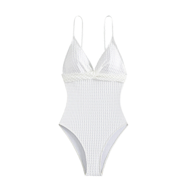 Women's Elegant Swimsuit with Fine Rib Structure Mune Fashion